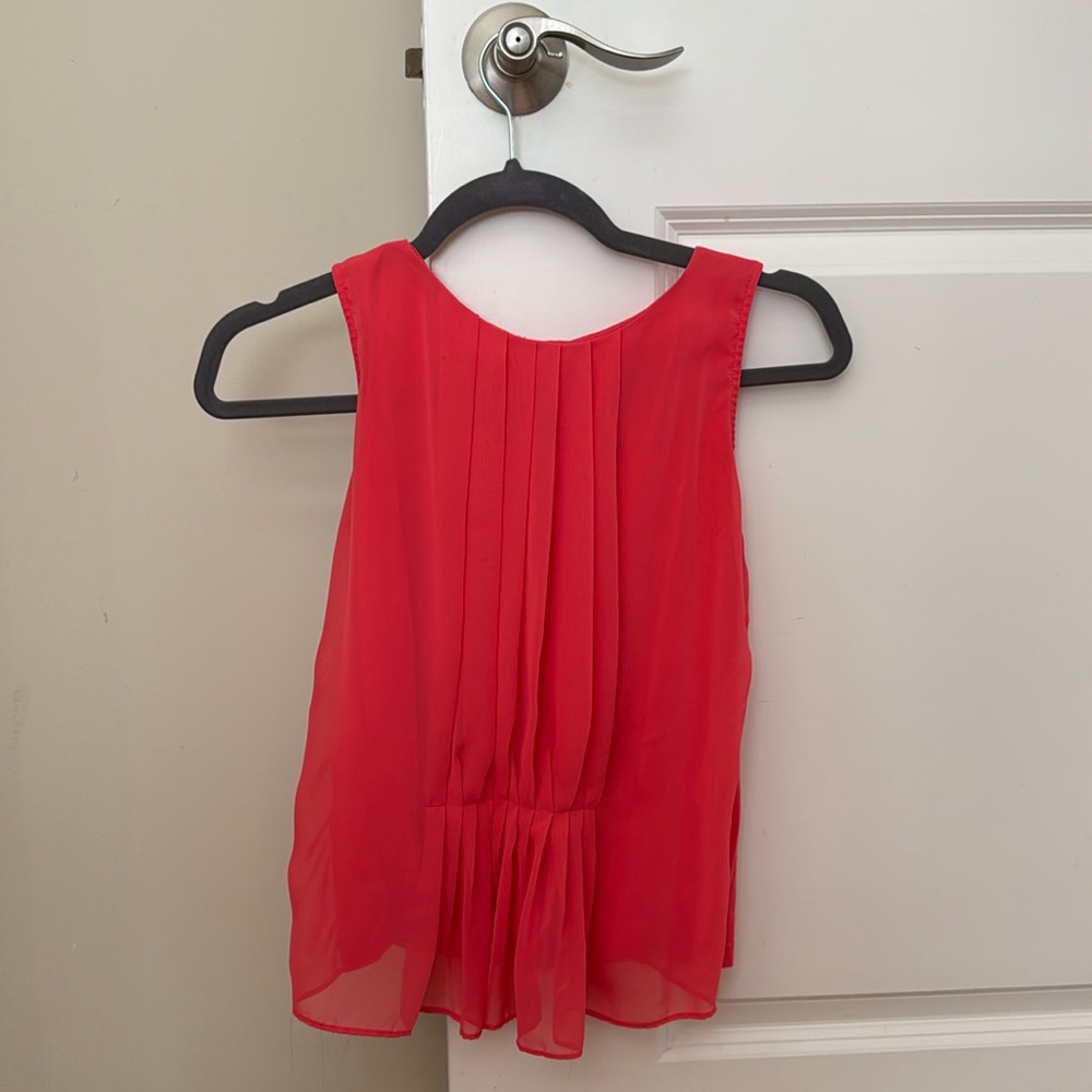 Coral Sleeveless Blouse